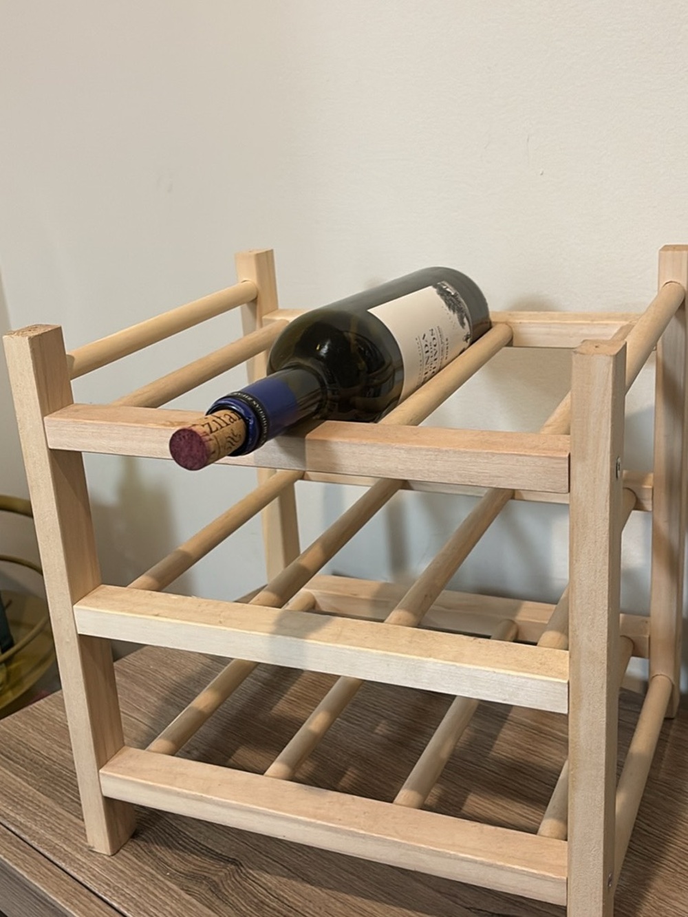 Wooden Wine Rack Holder – Holds 6 Bottles